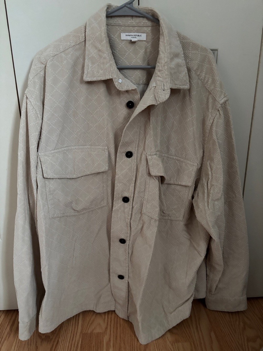 Banana Republic Men's Light Beige Corduroy Shirt Jacket